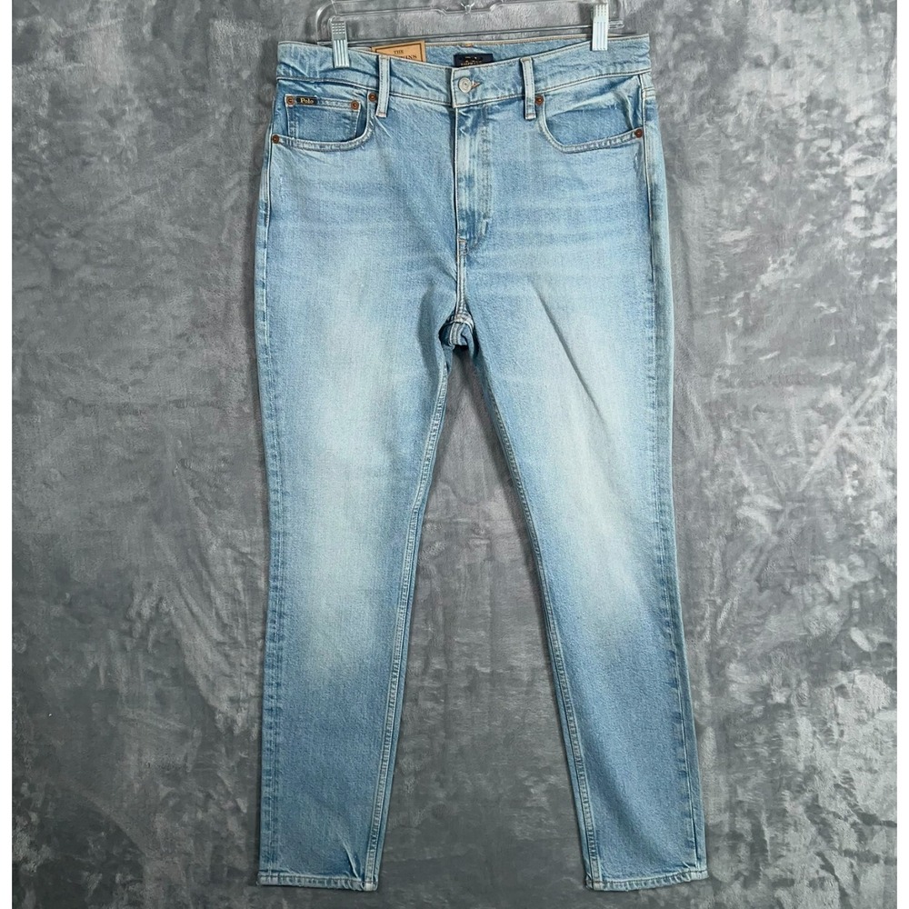 Polo Ralph Lauren Tompkins Mid Rise Skinny Jeans Womens 31x29 New Light Blue